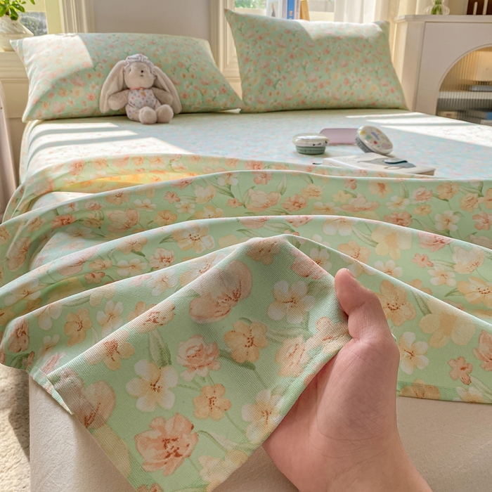 91家纺网 家纺一手货源 找家纺 漫仙阁家纺 2026新款老粗布床单系列 夏花