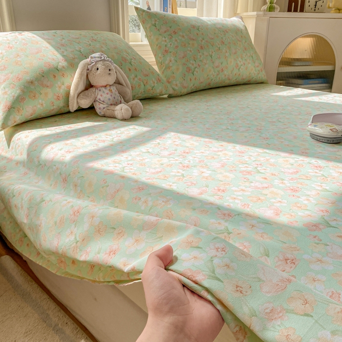 91家纺网 家纺一手货源 找家纺 漫仙阁家纺 2026新款老粗布床单系列 夏花