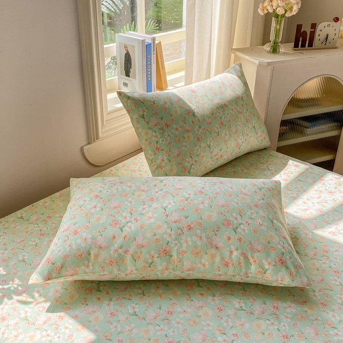 91家纺网 家纺一手货源 找家纺 漫仙阁家纺 2026新款老粗布床单系列 夏花