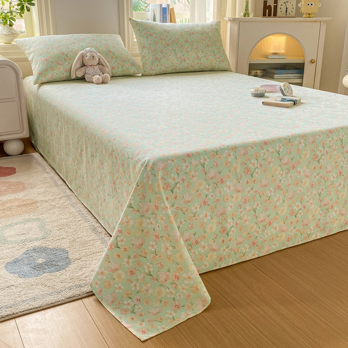 91家纺网 家纺一手货源 找家纺 漫仙阁家纺 2026新款老粗布床单系列 夏花