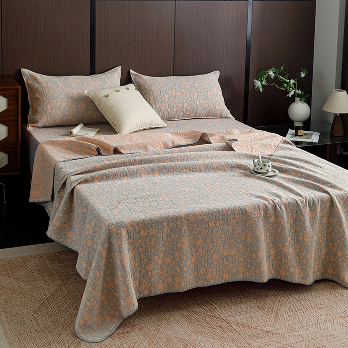 91家纺网 家纺一手货源 找家纺 悦然毛巾被 2026新款全棉三层纱A类多功能毛巾被休闲毯夏被床盖床单 森系呼吸