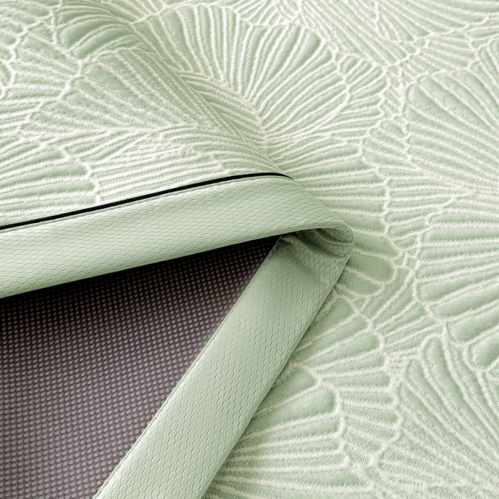 91家纺网 家纺一手货源 找家纺 绒艺席业 2026年新款立体浮雕工艺正宗凉感豆豆席凉席席子-平铺款 豆豆银杏叶-绿色