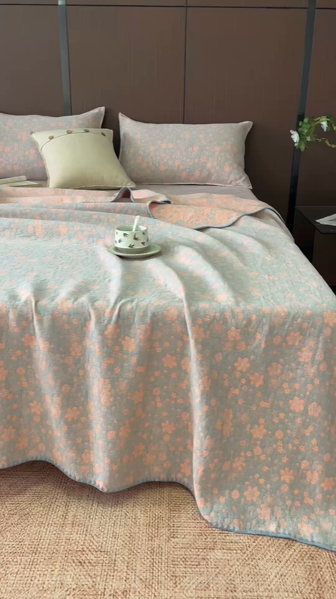 91家纺网 家纺一手货源 找家纺 悦然毛巾被 2026新款全棉三层纱A类多功能毛巾被休闲毯夏被床盖床单 森系呼吸