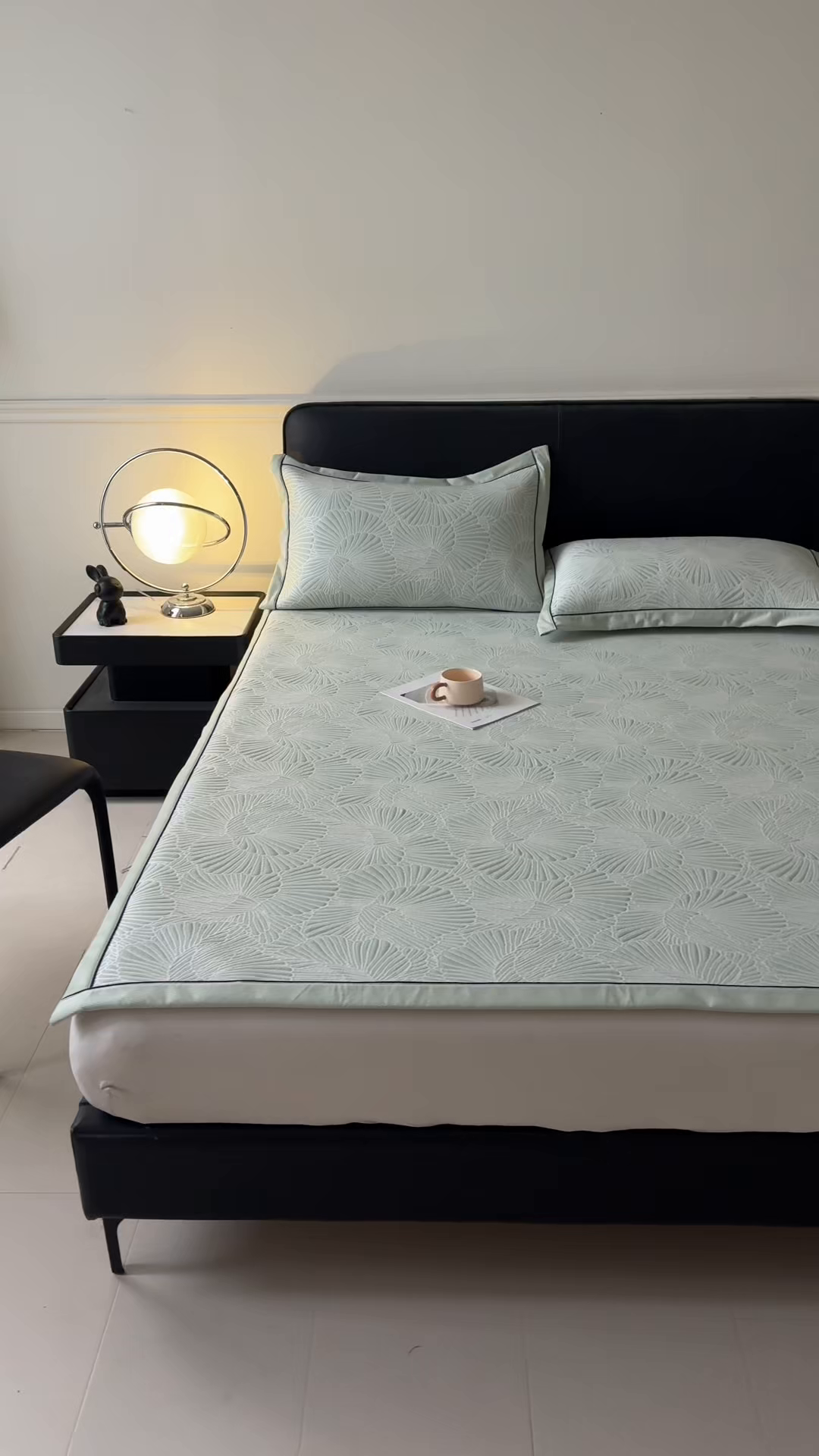 91家纺网 家纺一手货源 找家纺 绒艺席业 2026年新款立体浮雕工艺正宗凉感豆豆席凉席席子-平铺款 豆豆银杏叶-绿色