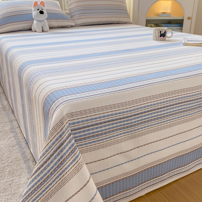 91家纺网 家纺一手货源 找家纺 漫仙阁家纺 2026新款老粗布床单系列 烟雨蓝