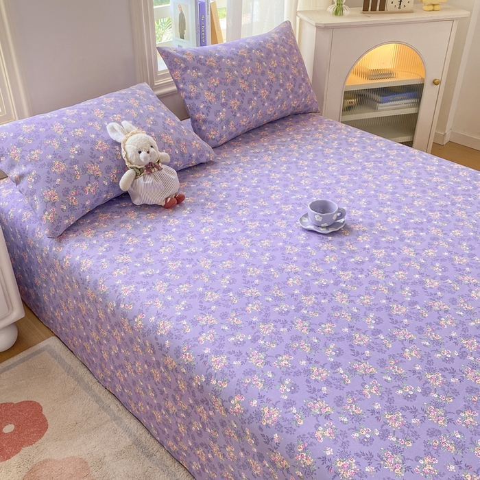 91家纺网 家纺一手货源 找家纺 漫仙阁家纺 2026新款老粗布床单系列 紫罗兰