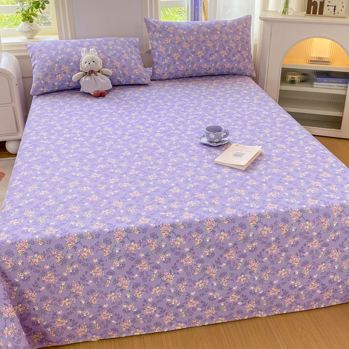 91家纺网 家纺一手货源 找家纺 漫仙阁家纺 2026新款老粗布床单系列 紫罗兰