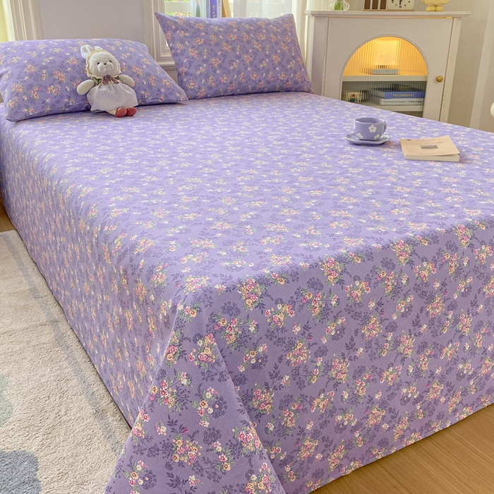 91家纺网 家纺一手货源 找家纺 漫仙阁家纺 2026新款老粗布床单系列 紫罗兰