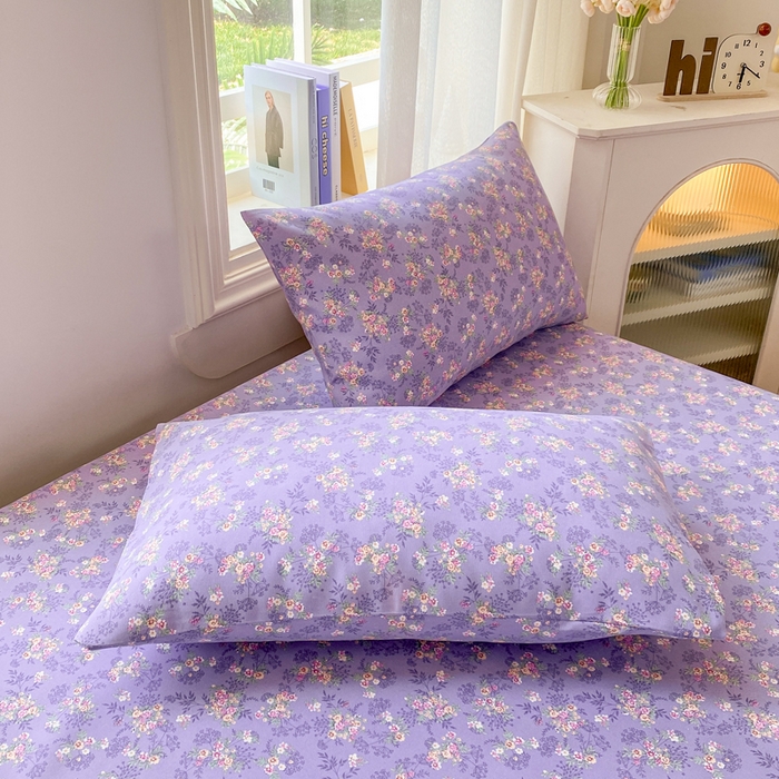 91家纺网 家纺一手货源 找家纺 漫仙阁家纺 2026新款老粗布床单系列 紫罗兰