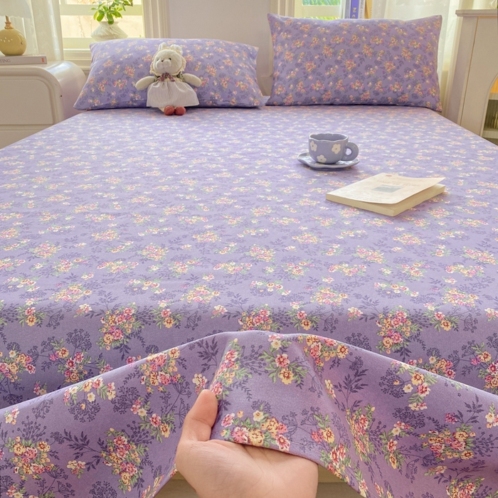 91家纺网 家纺一手货源 找家纺 漫仙阁家纺 2026新款老粗布床单系列 紫罗兰