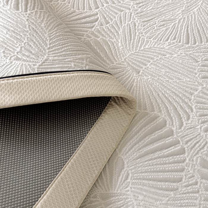91家纺网 家纺一手货源 找家纺 绒艺席业 2026年新款立体浮雕工艺正宗凉感豆豆席凉席席子-平铺款 豆豆银杏叶-浅灰色