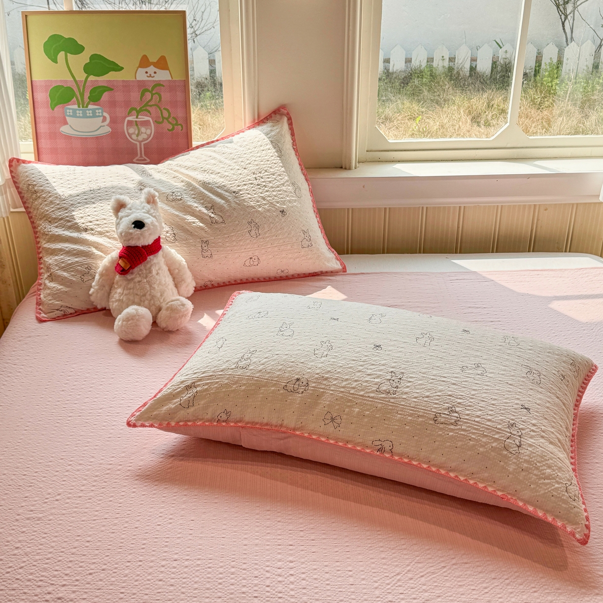 91家纺网 家纺一手货源 找家纺 （总）慕澄家纺 2026新款泡芙棉贝壳边印花夏被四件套