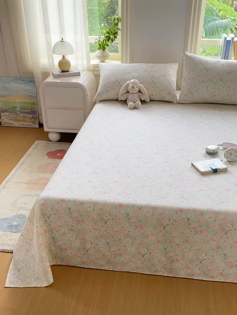 91家纺网 家纺一手货源 找家纺 漫仙阁家纺 2026新款老粗布床单系列 夏花