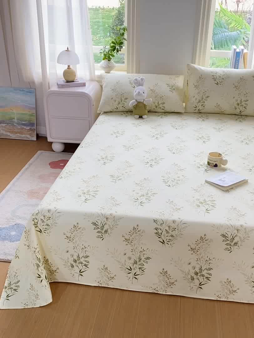 91家纺网 家纺一手货源 找家纺 漫仙阁家纺 2026新款老粗布床单系列 微风徐徐