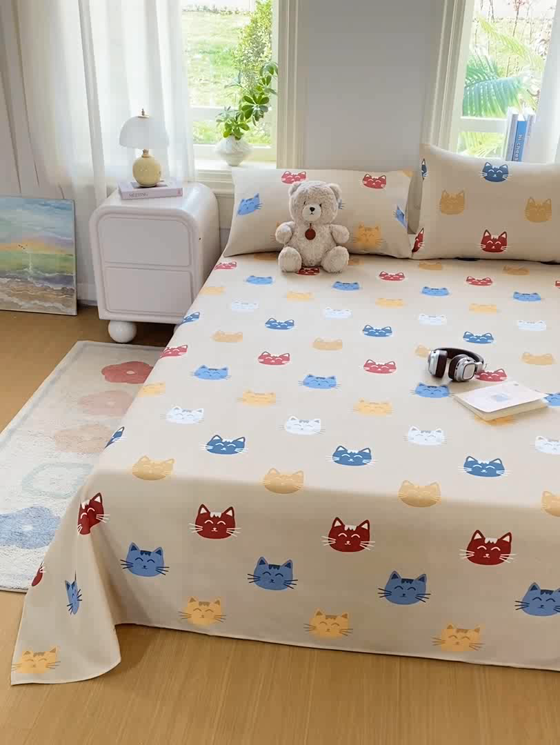 91家纺网 家纺一手货源 找家纺 漫仙阁家纺 2026新款老粗布床单系列 咪乐