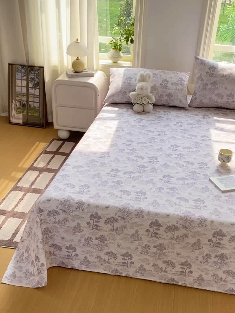 91家纺网 家纺一手货源 找家纺 漫仙阁家纺 2026新款老粗布床单系列 江南