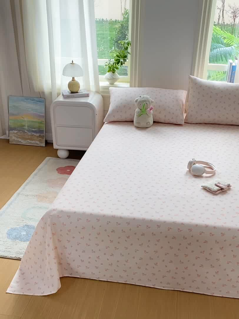 91家纺网 家纺一手货源 找家纺 漫仙阁家纺 2026新款老粗布床单系列 花丛