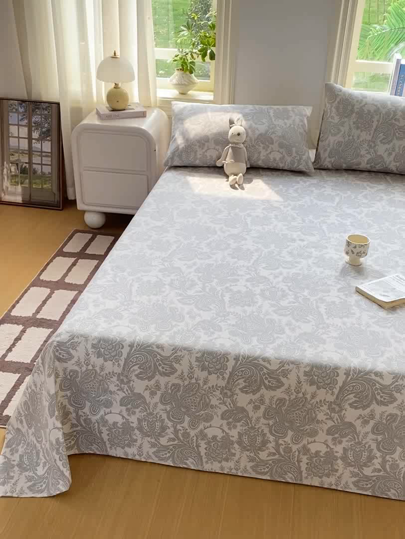 91家纺网 家纺一手货源 找家纺 漫仙阁家纺 2026新款老粗布床单系列 沉香