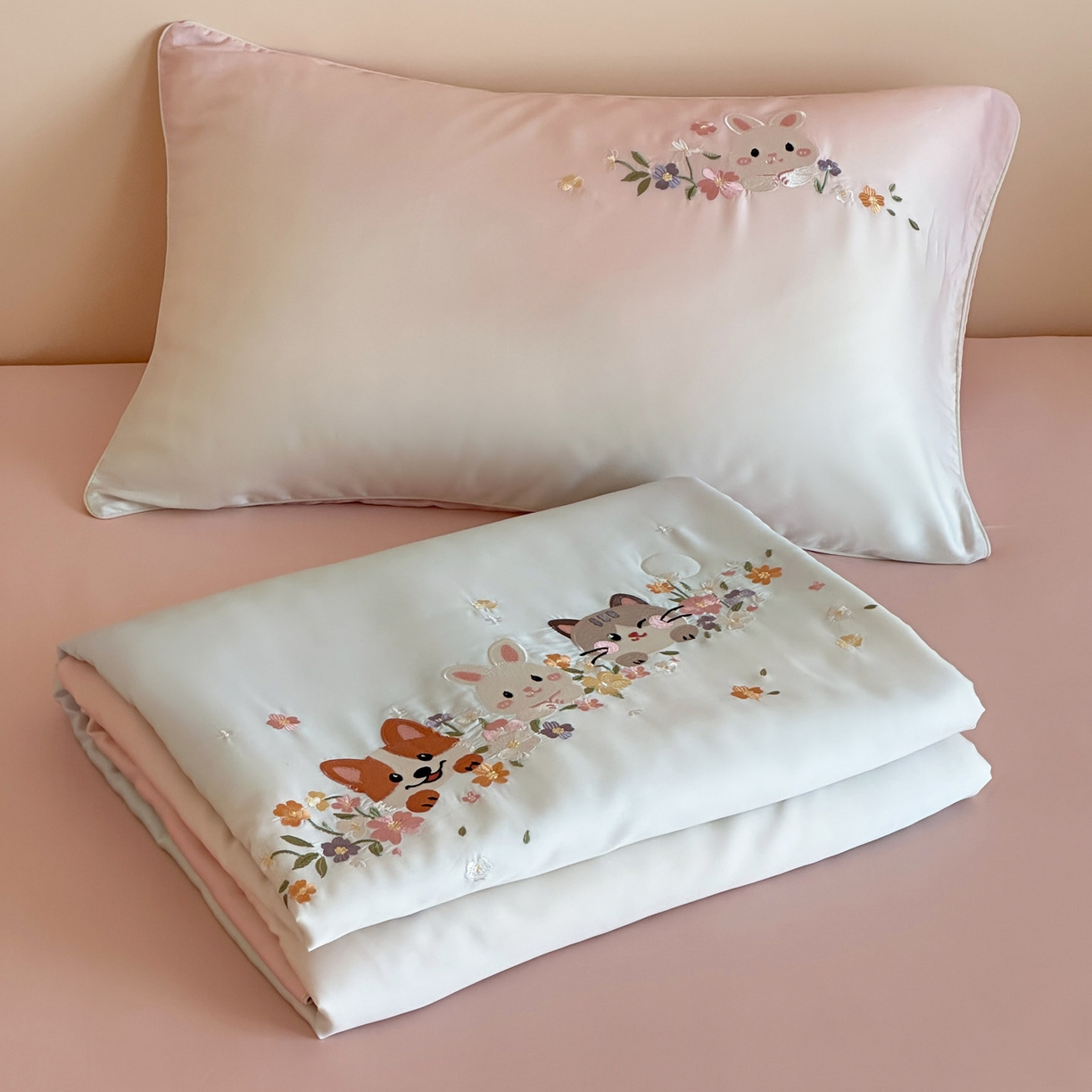 91家纺网 家纺一手货源 找家纺 （总）爱缦 2026新款60s兰精天丝数码印花绣花夏被空调被夏凉被四件套