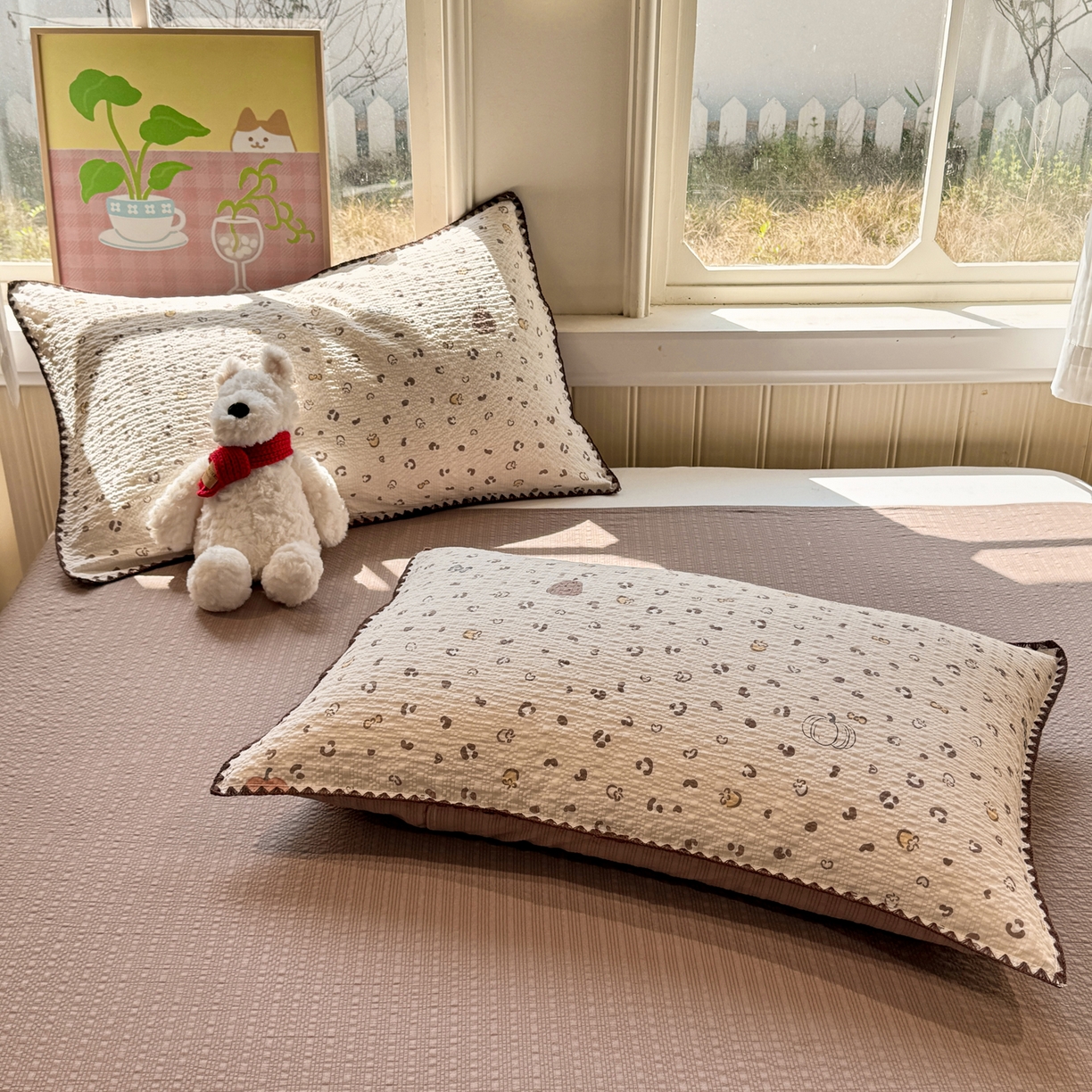 91家纺网 家纺一手货源 找家纺 慕澄家纺 2026新款泡芙棉贝壳边印花夏被四件套 夏被-栗栗南瓜派