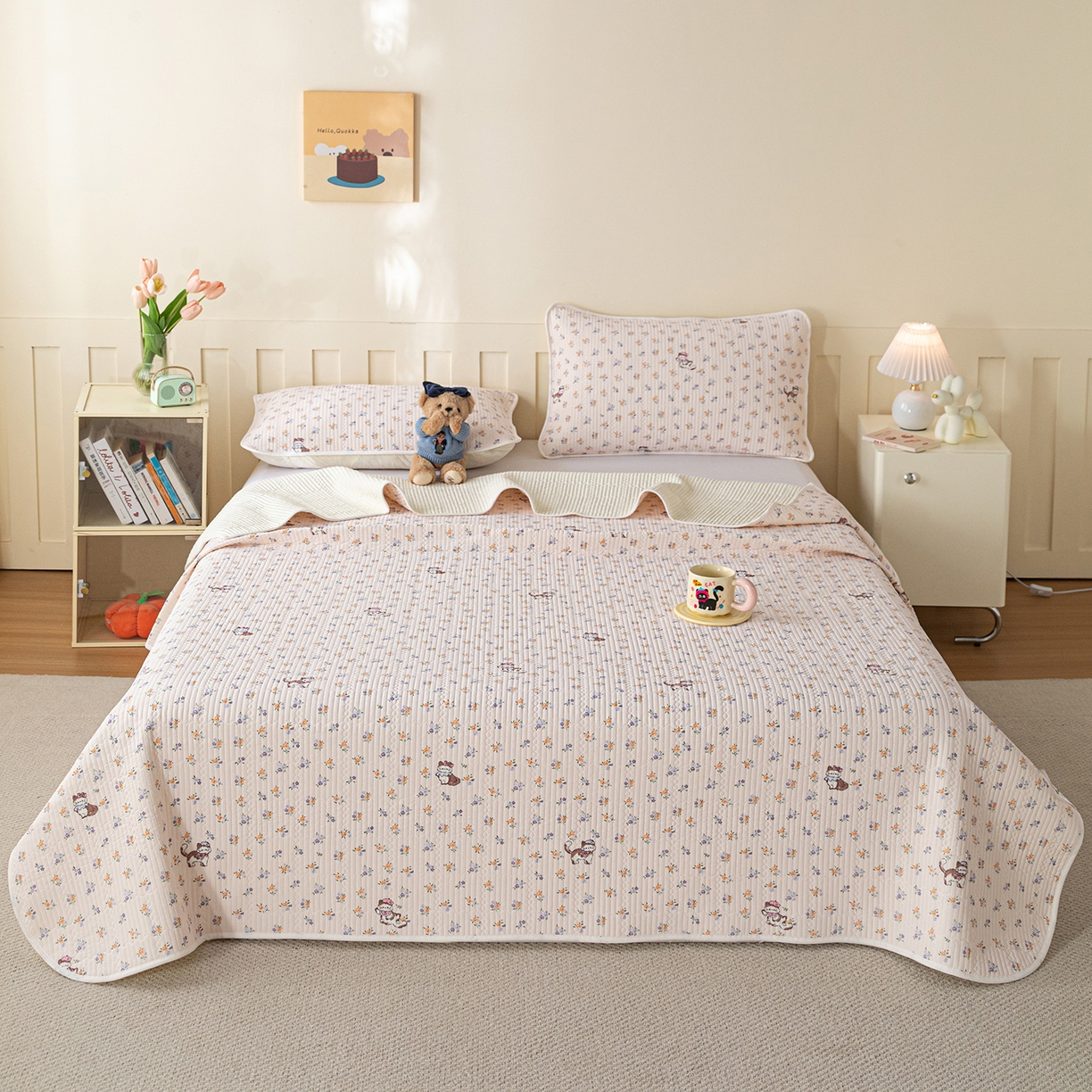 91家纺网 家纺一手货源 找家纺 （总）源舜家纺 2026新款锦氨印花凉感床盖三件套