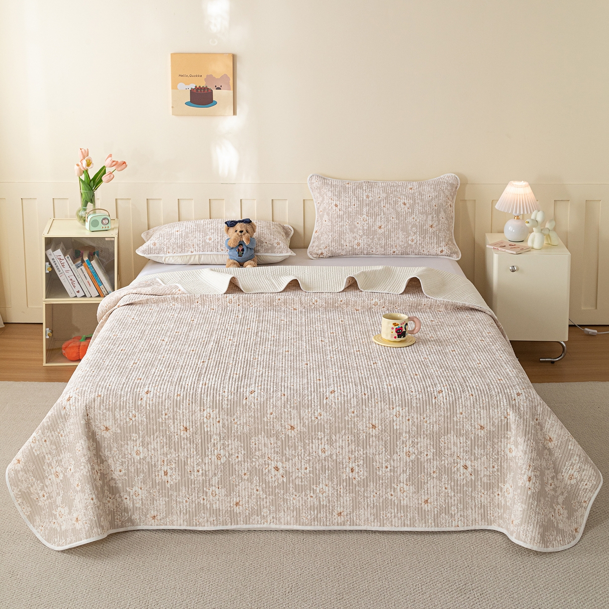 91家纺网 家纺一手货源 找家纺 （总）源舜家纺 2026新款锦氨印花凉感床盖三件套