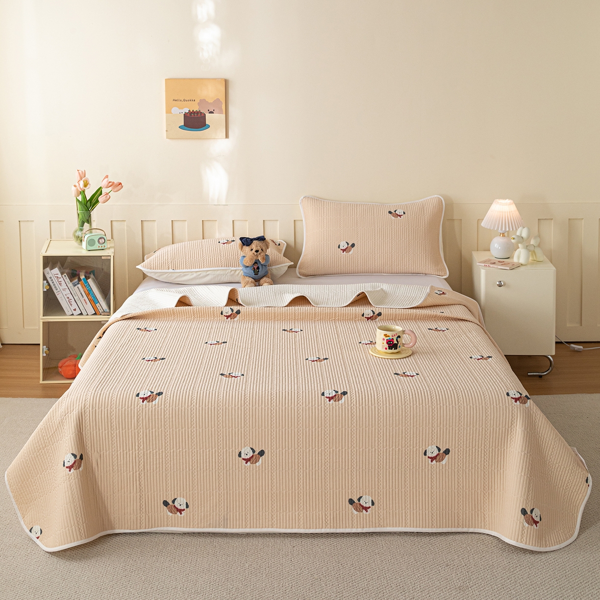 91家纺网 家纺一手货源 找家纺 （总）源舜家纺 2026新款锦氨印花凉感床盖三件套,欢乐狗狗,欢乐兔,萌宠乐园,梦境,田园小猫,筱花,伊园,优漫卡通,芝士草莓