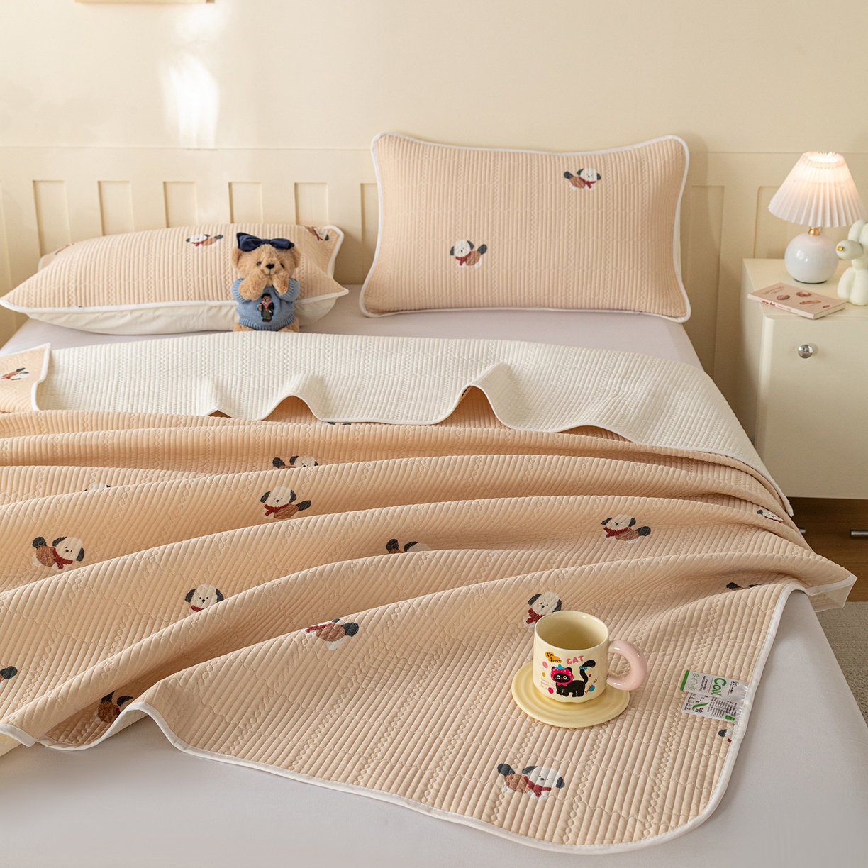 91家纺网 家纺一手货源 找家纺 （总）源舜家纺 2026新款锦氨印花凉感床盖三件套