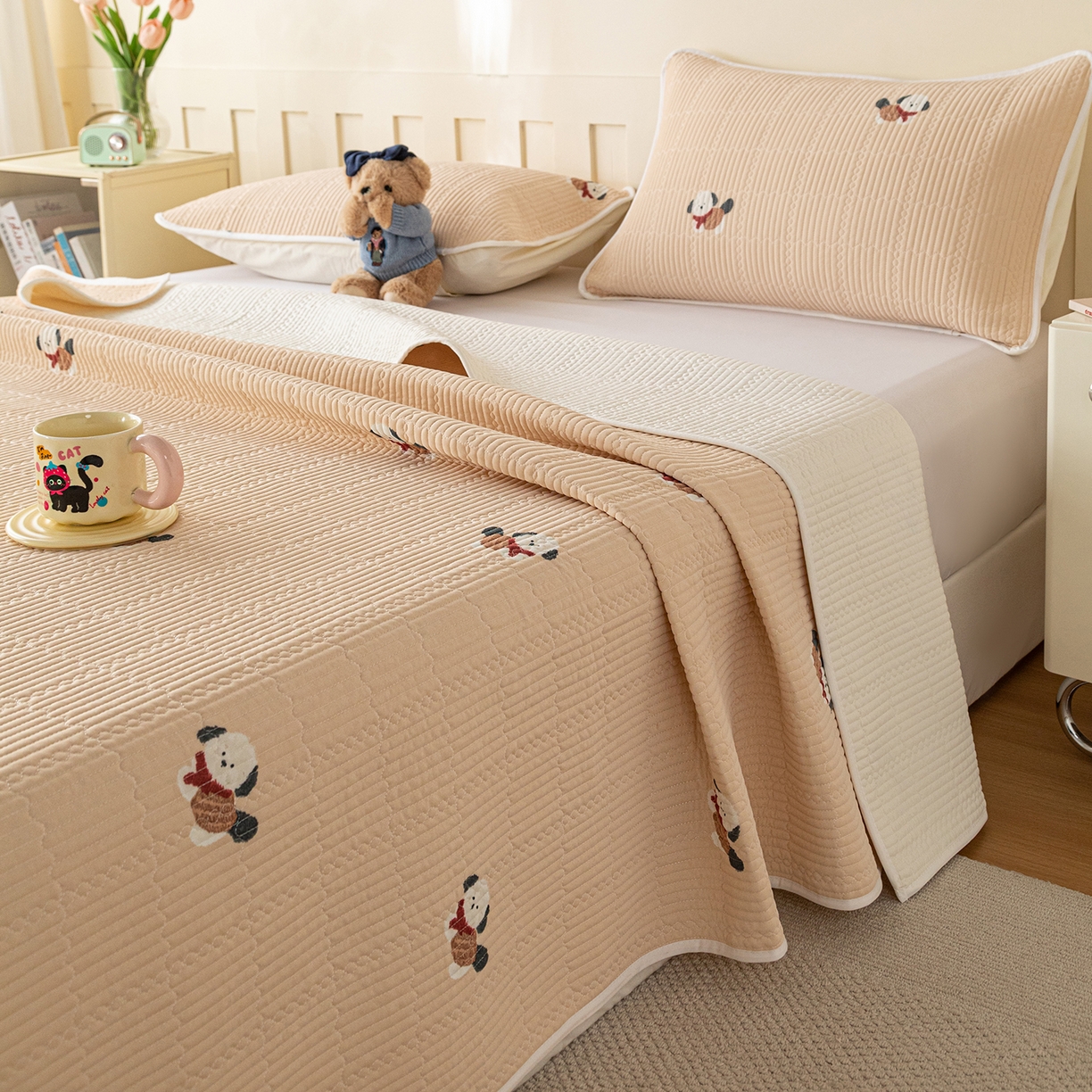 91家纺网 家纺一手货源 找家纺 （总）源舜家纺 2026新款锦氨印花凉感床盖三件套