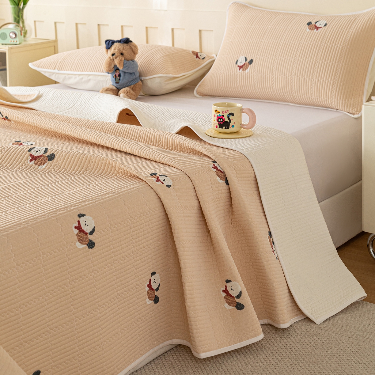 91家纺网 家纺一手货源 找家纺 （总）源舜家纺 2026新款锦氨印花凉感床盖三件套