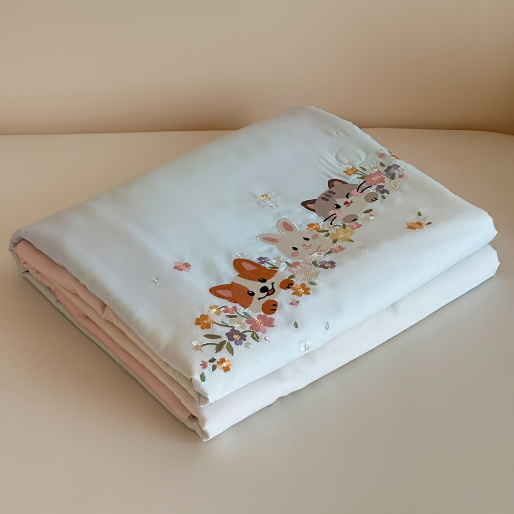 91家纺网 家纺一手货源 找家纺 （总）爱缦 2026新款60s兰精天丝数码印花绣花夏被空调被夏凉被