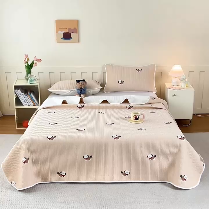 91家纺网 家纺一手货源 找家纺 （总）源舜家纺 2026新款锦氨印花凉感床盖三件套