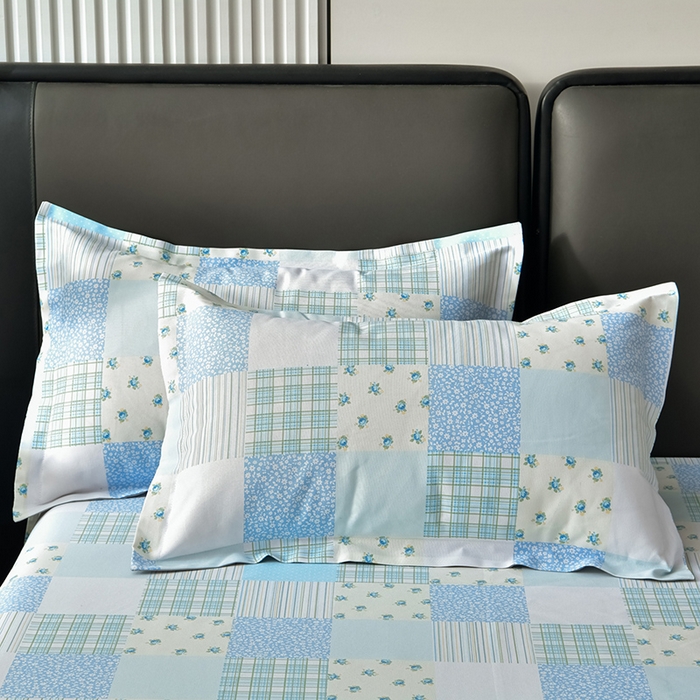 91家纺网 家纺一手货源 找家纺 星窝家纺 2026新款花边老粗布凉席三件套 半亩花田