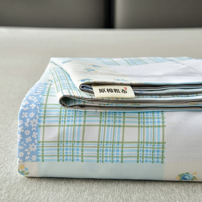 91家纺网 家纺一手货源 找家纺 星窝家纺 2026新款花边老粗布凉席三件套 半亩花田