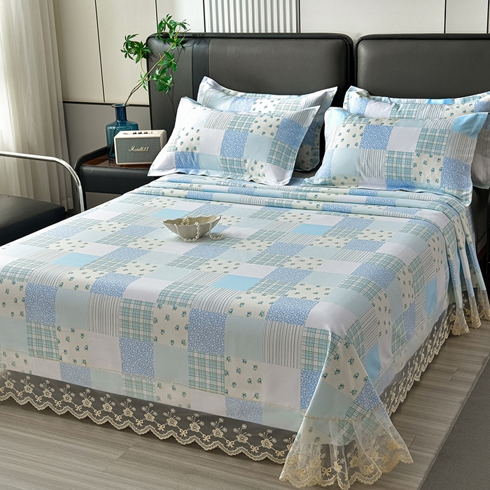 91家纺网 家纺一手货源 找家纺 （总）星窝家纺 2026新款花边老粗布凉席三件套