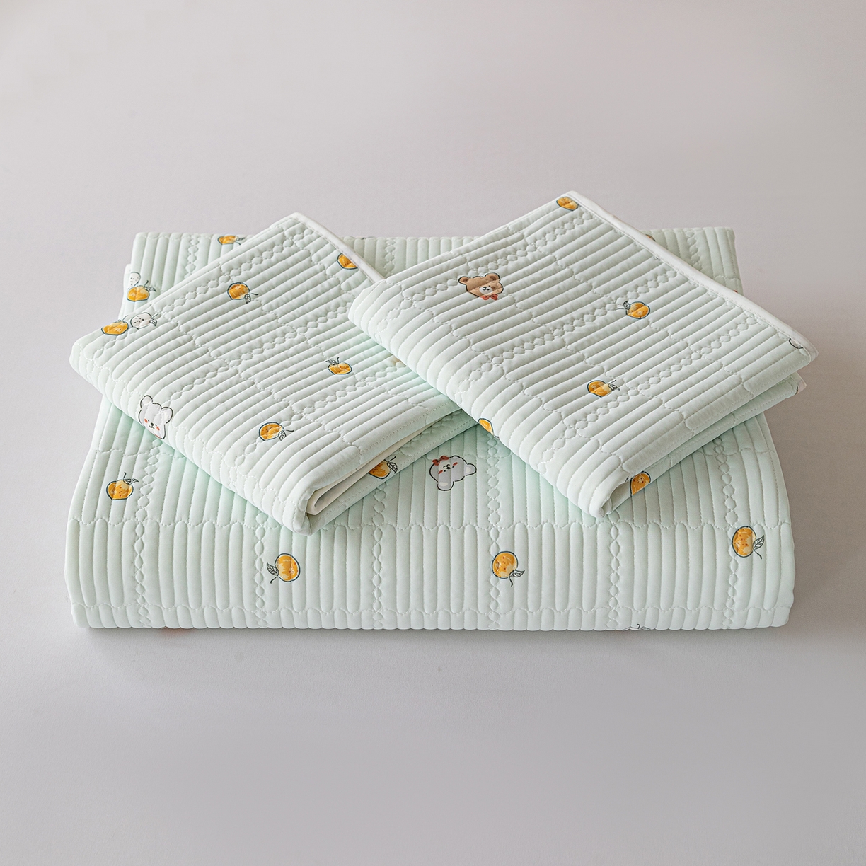 91家纺网 家纺一手货源 找家纺 源舜家纺 2026新款锦氨印花凉感床盖三件套 萌宠乐园