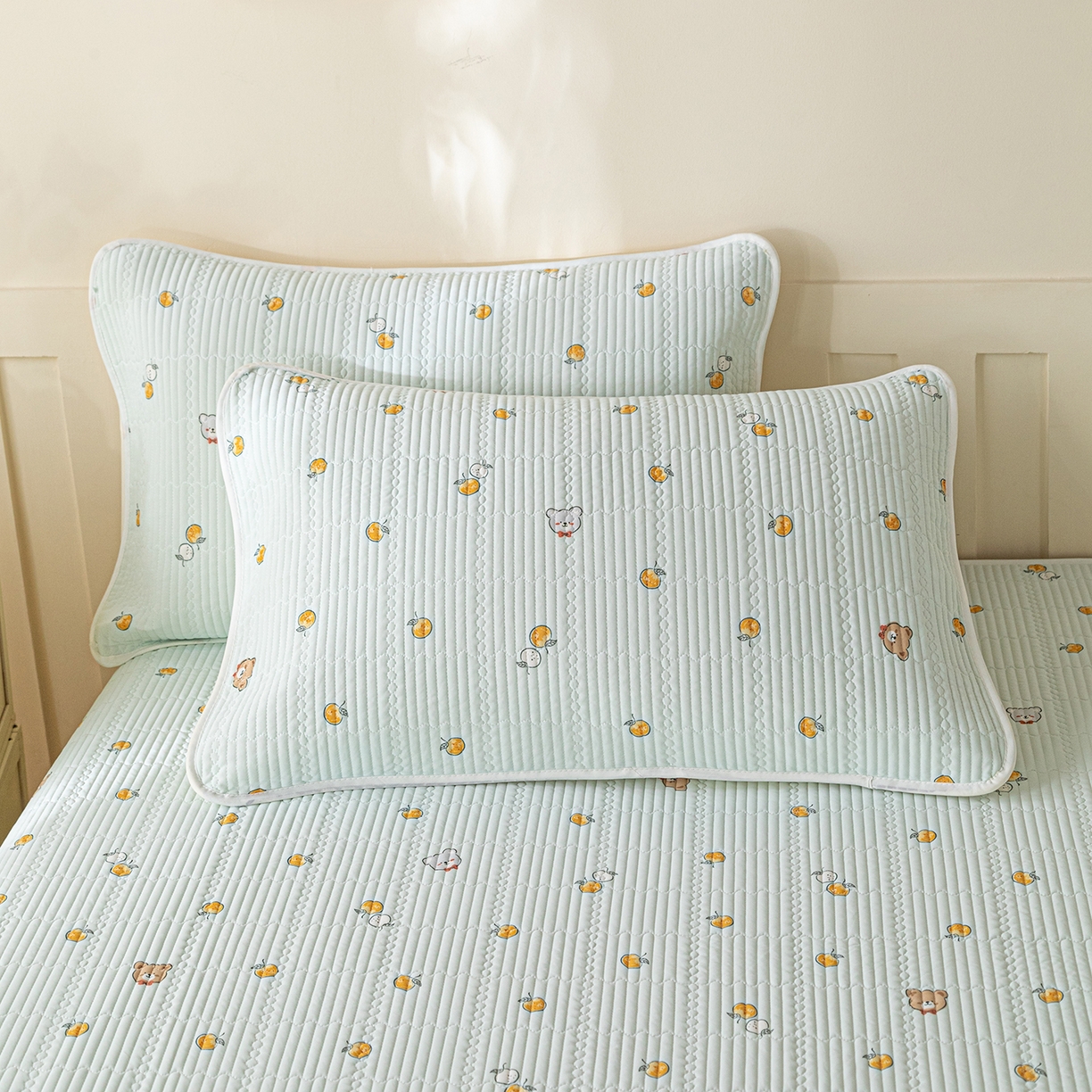 91家纺网 家纺一手货源 找家纺 源舜家纺 2026新款锦氨印花凉感床盖三件套 萌宠乐园