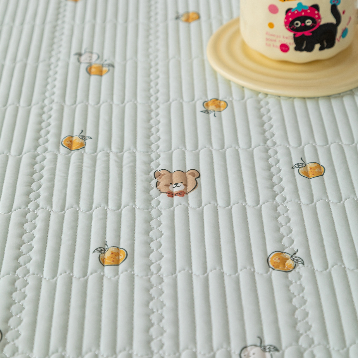 91家纺网 家纺一手货源 找家纺 源舜家纺 2026新款锦氨印花凉感床盖三件套 萌宠乐园