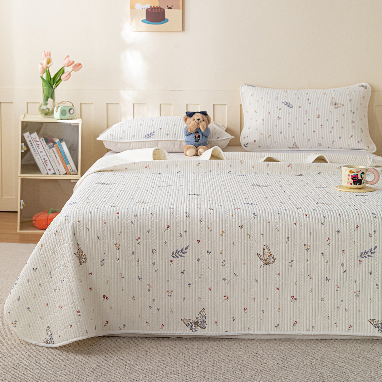 91家纺网 家纺一手货源 找家纺 源舜家纺 2026新款锦氨印花凉感床盖三件套 梦境