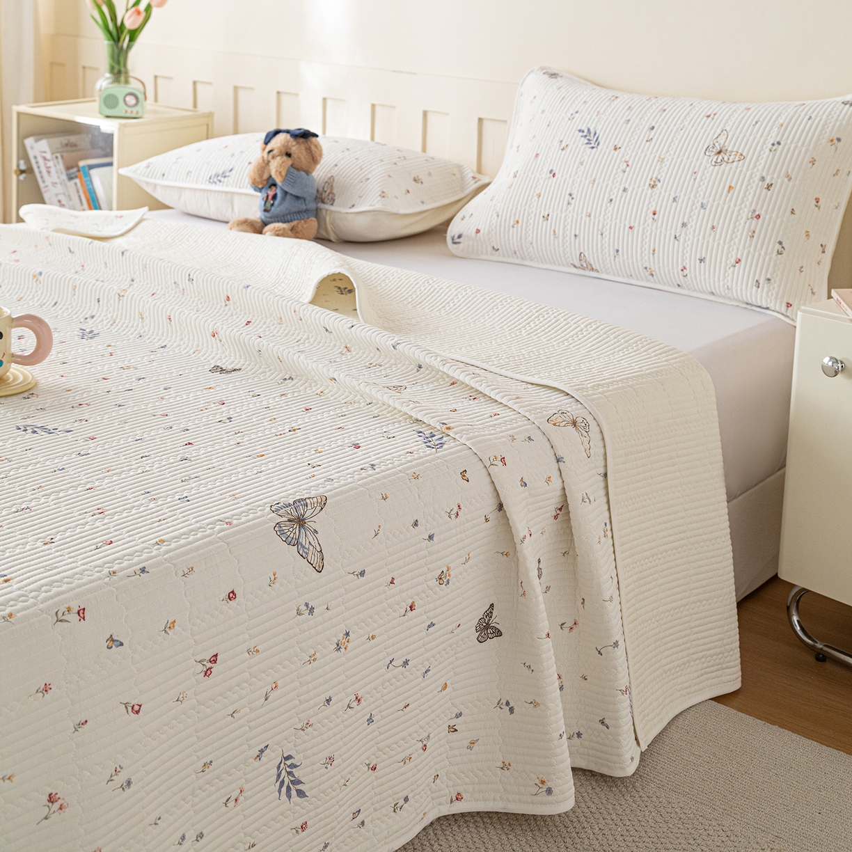 91家纺网 家纺一手货源 找家纺 源舜家纺 2026新款锦氨印花凉感床盖三件套 梦境