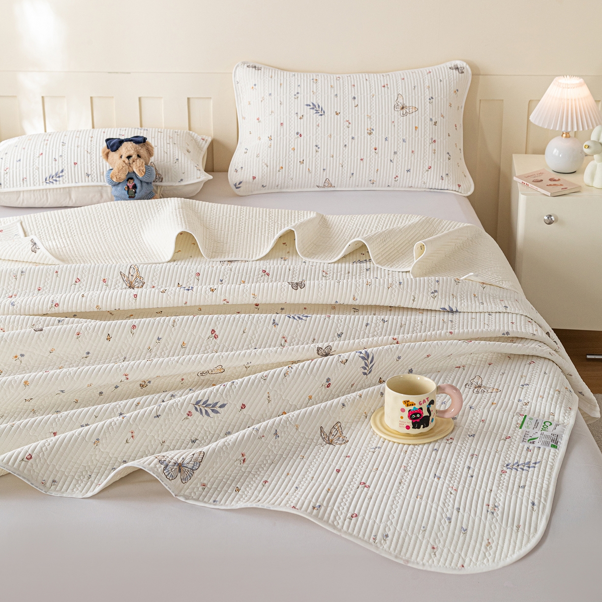 91家纺网 家纺一手货源 找家纺 源舜家纺 2026新款锦氨印花凉感床盖三件套 梦境