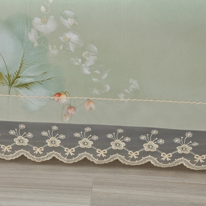 91家纺网 家纺一手货源 找家纺 星窝家纺 2026新款花边老粗布凉席三件套 半夏花语