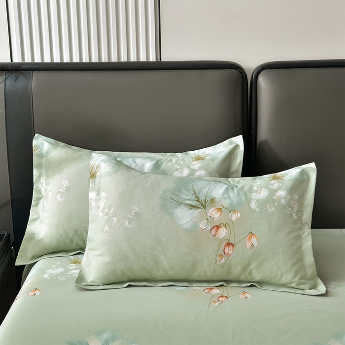 91家纺网 家纺一手货源 找家纺 星窝家纺 2026新款花边老粗布凉席三件套 半夏花语