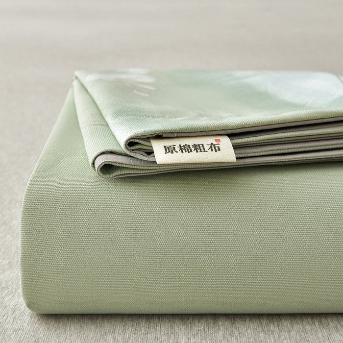 91家纺网 家纺一手货源 找家纺 星窝家纺 2026新款花边老粗布凉席三件套 半夏花语