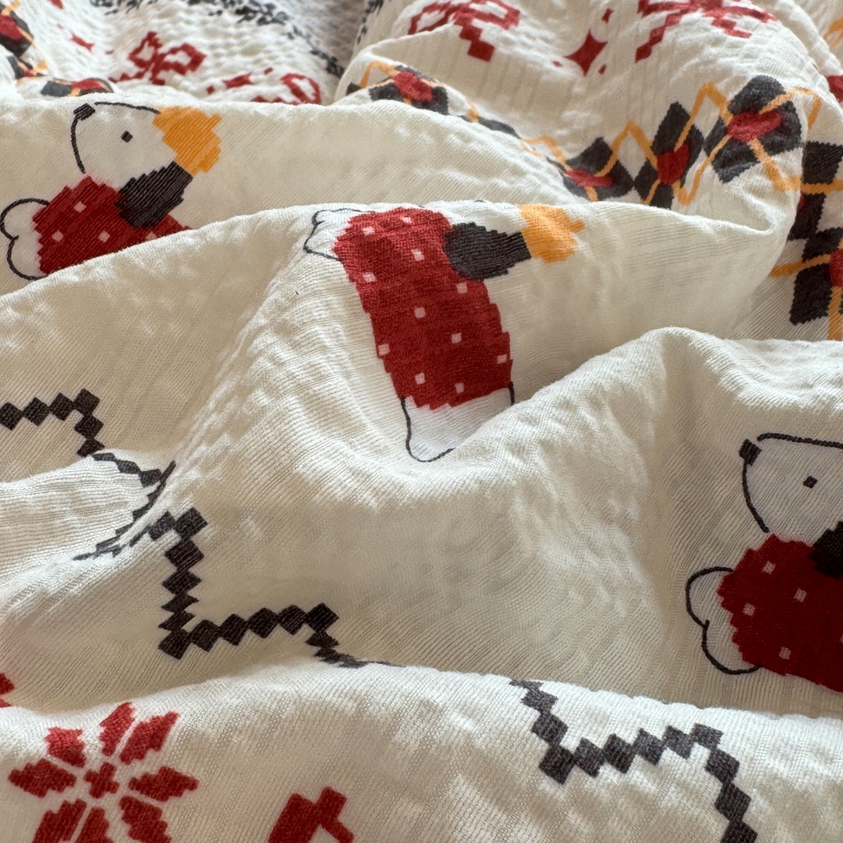 91家纺网 家纺一手货源 找家纺 慕澄家纺 2026新款泡芙棉贝壳边印花夏被四件套 夏被-童话镇