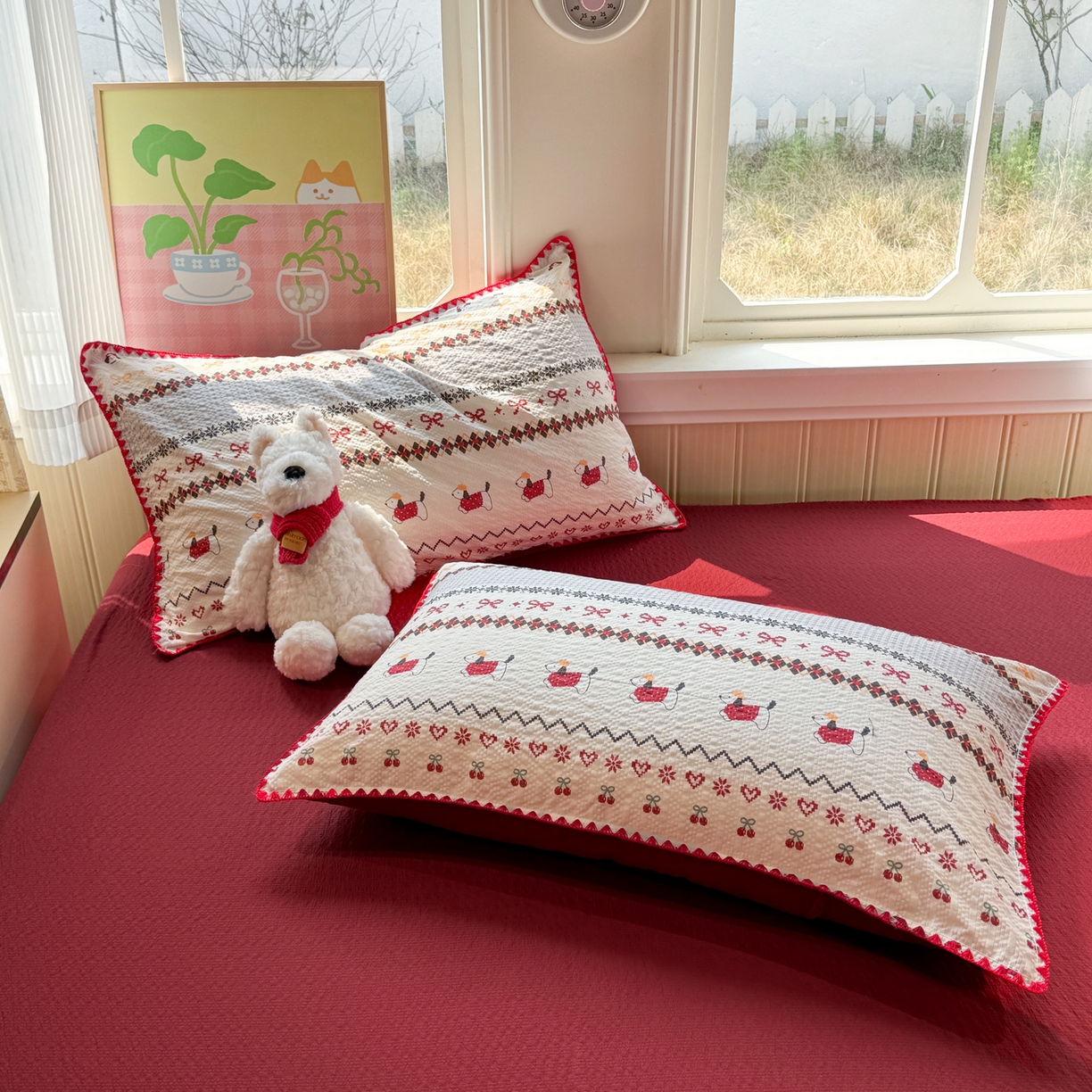 91家纺网 家纺一手货源 找家纺 慕澄家纺 2026新款泡芙棉贝壳边印花夏被四件套 夏被-童话镇