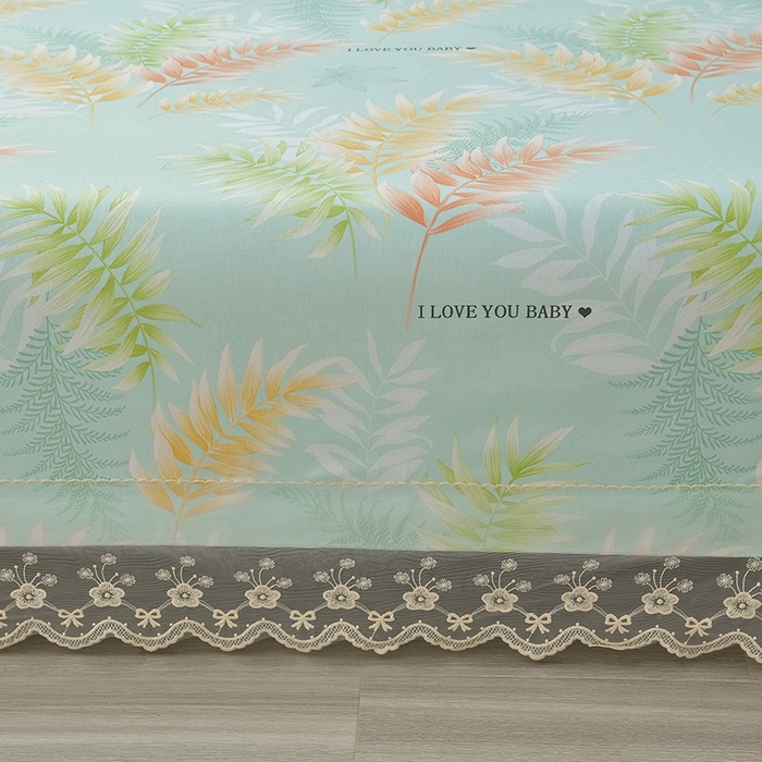 91家纺网 家纺一手货源 找家纺 星窝家纺 2026新款花边老粗布凉席三件套 春风里-绿