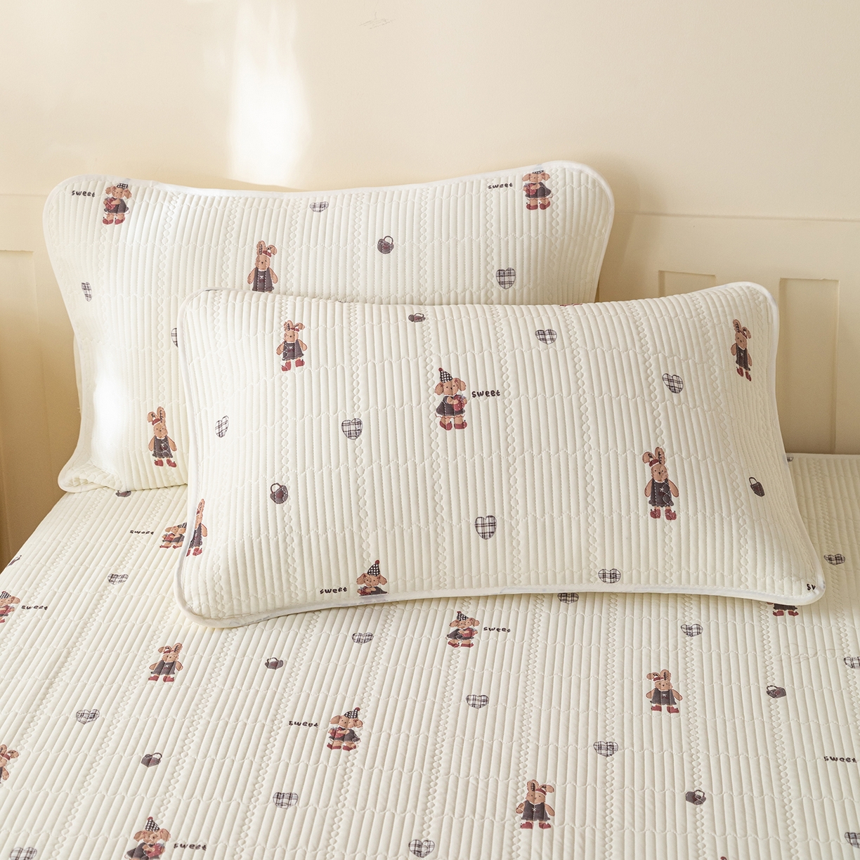 91家纺网 家纺一手货源 找家纺 源舜家纺 2026新款锦氨印花凉感床盖三件套 优漫卡通