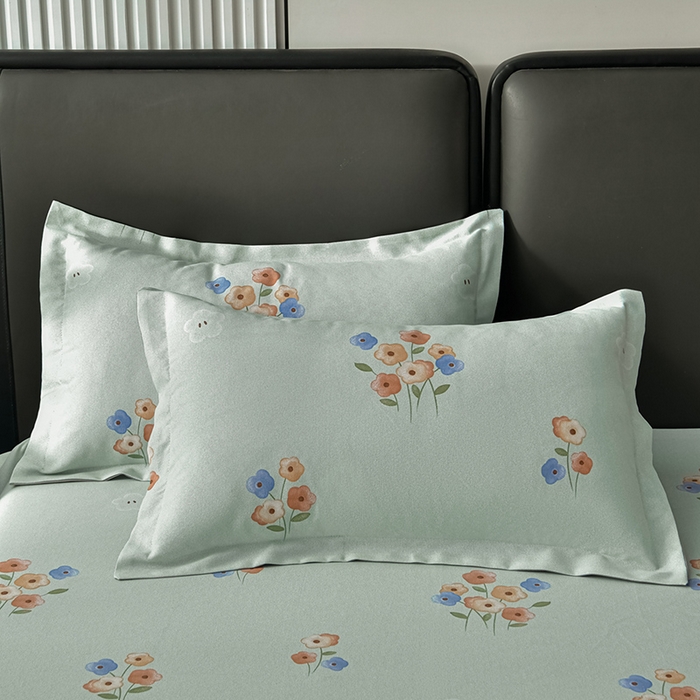 91家纺网 家纺一手货源 找家纺 星窝家纺 2026新款花边老粗布凉席三件套 嘉百丽-绿