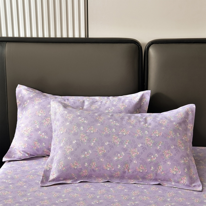 91家纺网 家纺一手货源 找家纺 星窝家纺 2026新款花边老粗布凉席三件套 绮梦韵彩